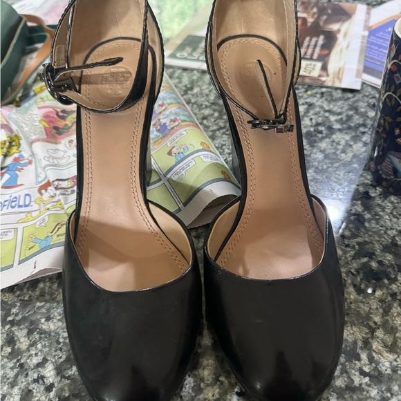 Tory Burch Shoes - Tory Burch Thames Wedge Black Leather - Size 8